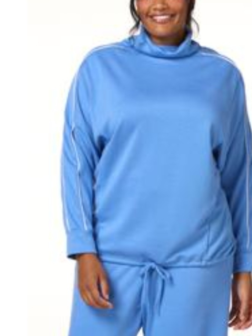Live Well Light Blue Cozy Mock Neck Sweatshirt